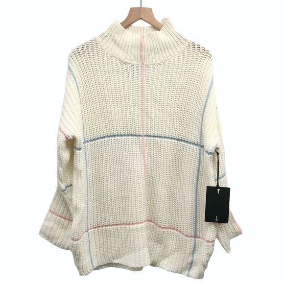 New UNIF White & Pastel Chunky Sweater - Size S - Picture 2 of 6